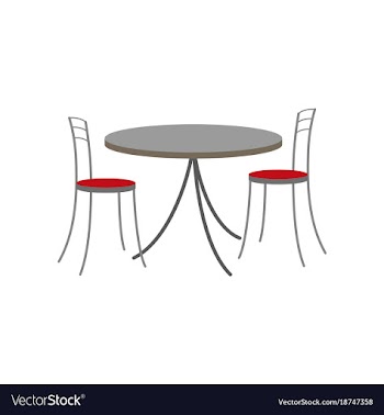 Icon in flat design chairs and table vector image
