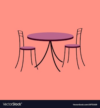 Icon in flat design chairs and table vector image
