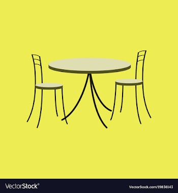 Icon in flat design chairs and table vector image