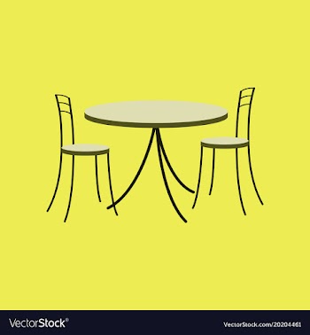 Icon in flat design chairs and table vector image