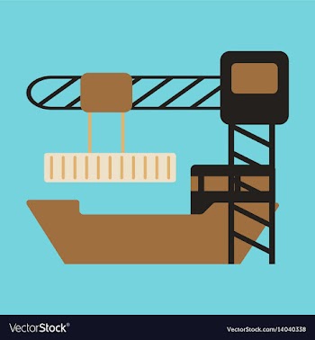 Icon in flat design container loading ship vector image