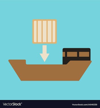 Icon in flat design container loading vector image