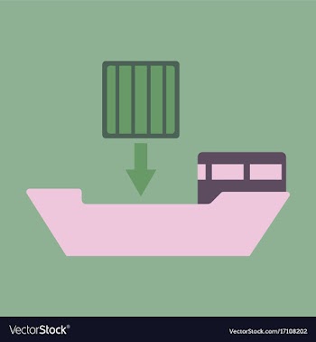 Icon in flat design container loading vector image