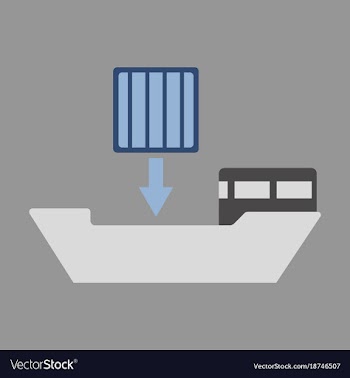 Icon in flat design container loading vector image