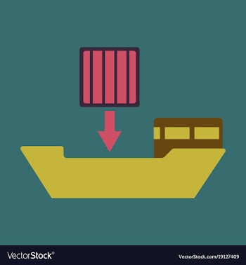 Icon in flat design container loading vector image