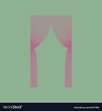 Icon in flat design curtains vector image