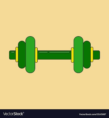 Icon in flat design dumbbell vector image