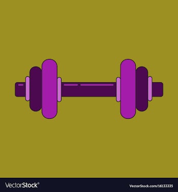 Icon in flat design dumbbell vector image