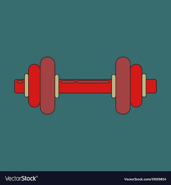 Icon in flat design dumbbell vector image