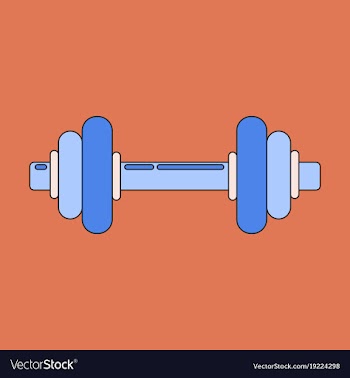 Icon in flat design dumbbell vector image
