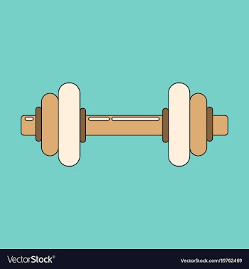 Icon in flat design dumbbell vector image