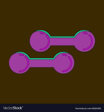 Icon in flat design dumbbells vector image