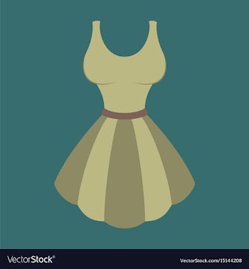 Icon in flat design fashion clothes fluffy dress vector image