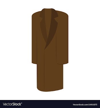 Icon in flat design fashion clothes long coat vector image