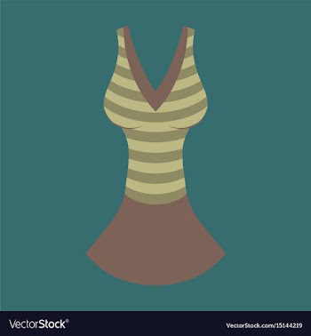 Icon in flat design fashion clothes summer dress vector image