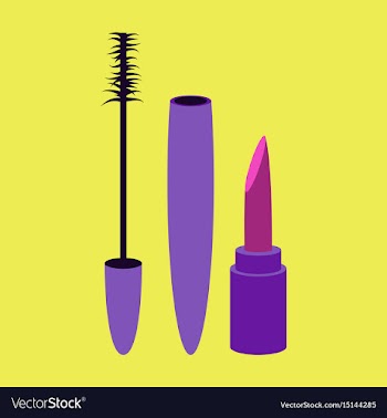 Icon in flat design fashion mascara and lipstick vector image