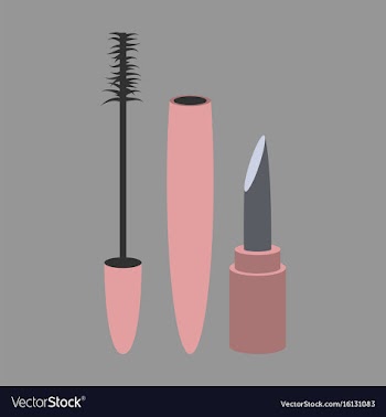 Icon in flat design fashion mascara and lipstick vector image