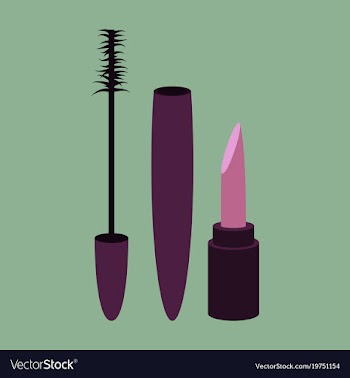 Icon in flat design fashion mascara and lipstick vector image