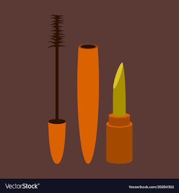 Icon in flat design fashion mascara and lipstick vector image