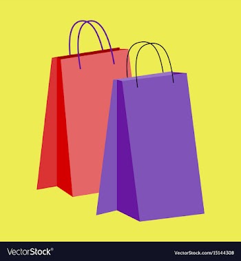 Icon in flat design fashion paper bags vector image