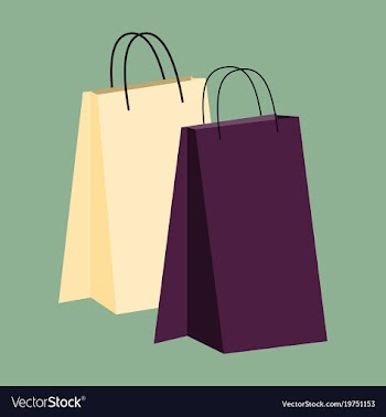 Icon in flat design fashion paper bags vector image