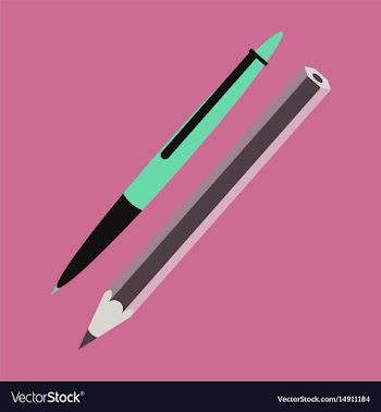 Icon in flat design fashion pen and pencil vector image