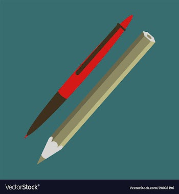 Icon in flat design fashion pen and pencil vector image