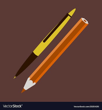 Icon in flat design fashion pen and pencil vector image