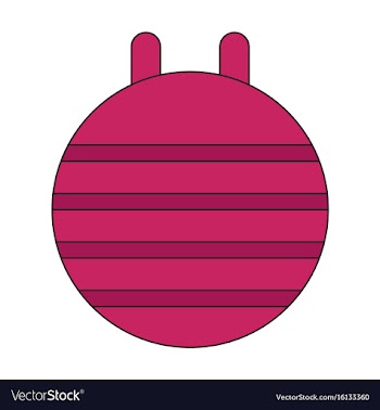 Icon in flat design fitball vector image