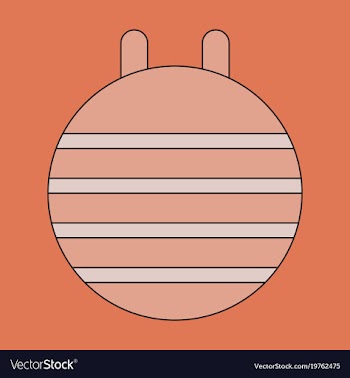Icon in flat design fitball vector image