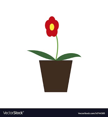 Icon in flat design flower in a pot vector image