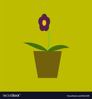 Icon in flat design flower in a pot vector image