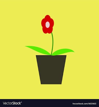Icon in flat design flower in a pot vector image