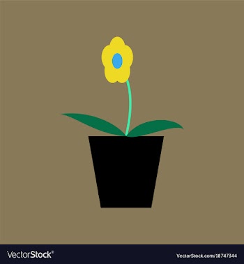 Icon in flat design flower in a pot vector image