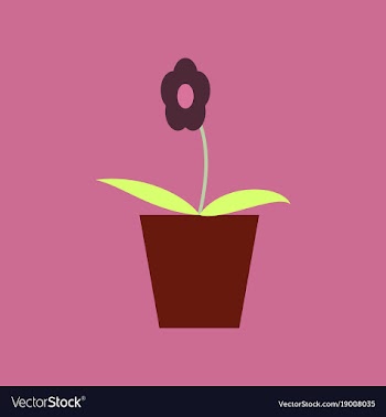 Icon in flat design flower in a pot vector image