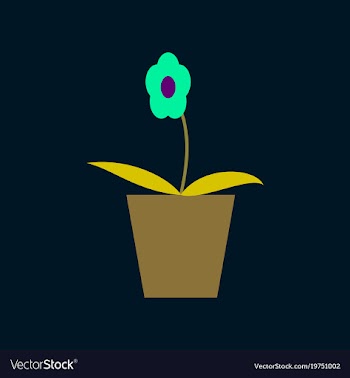 Icon in flat design flower in a pot vector image