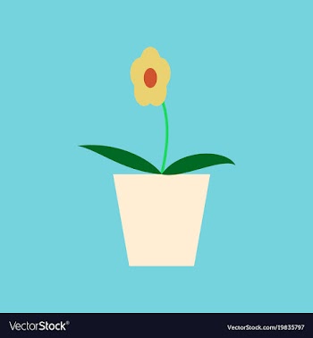 Icon in flat design flower in a pot vector image