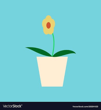 Icon in flat design flower in a pot vector image