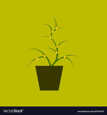 Icon in flat design flower in pot aloe vector image