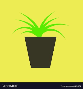 Icon in flat design flower in pot aloe vector image