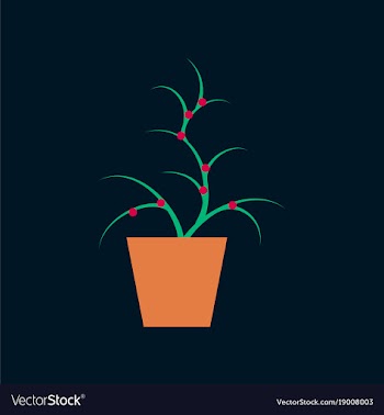 Icon in flat design flower in pot aloe vector image