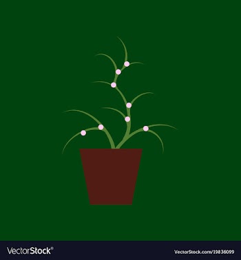 Icon in flat design flower in pot aloe vector image