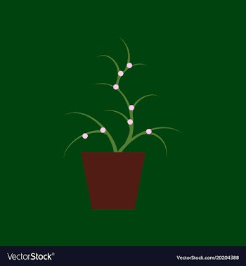 Icon in flat design flower in pot aloe vector image