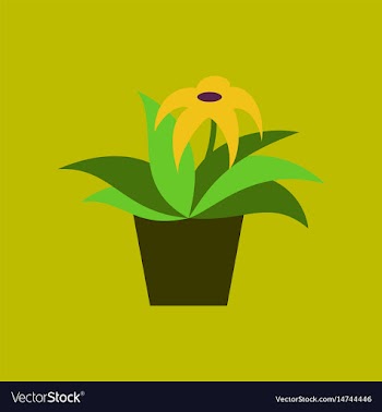 Icon in flat design flowering pot vector image