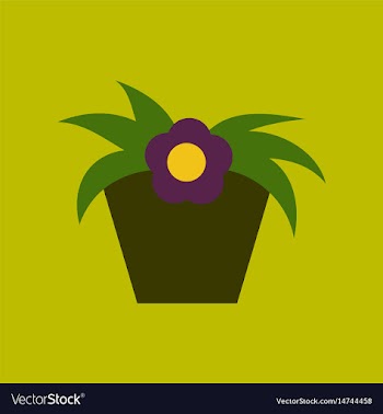 Icon in flat design flowering pot vector image