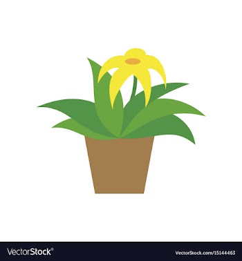 Icon in flat design flowering pot vector image