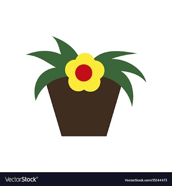 Icon in flat design flowering pot vector image