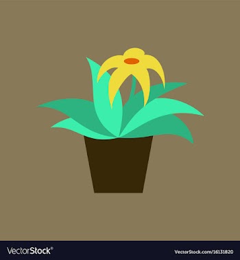 Icon in flat design flowering pot vector image