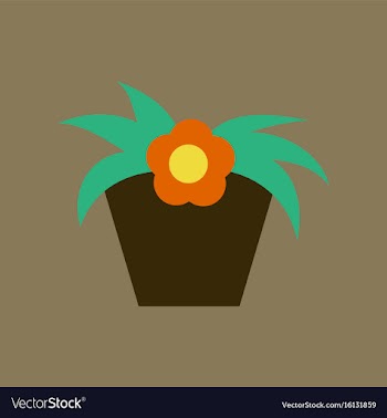 Icon in flat design flowering pot vector image