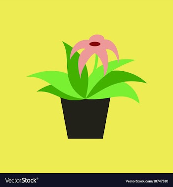 Icon in flat design flowering pot vector image